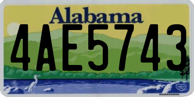 AL license plate 4AE5743