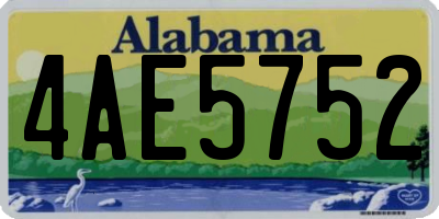 AL license plate 4AE5752