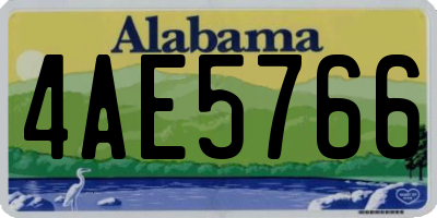 AL license plate 4AE5766