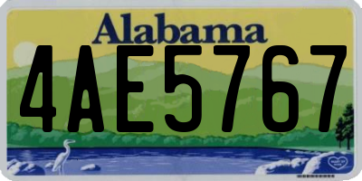 AL license plate 4AE5767