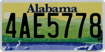 AL license plate 4AE5778