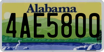 AL license plate 4AE5800