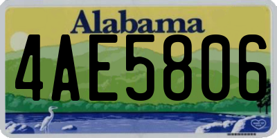 AL license plate 4AE5806