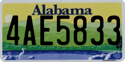AL license plate 4AE5833