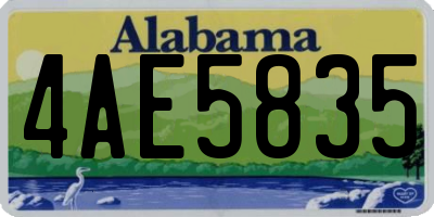 AL license plate 4AE5835