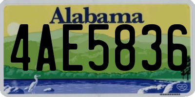 AL license plate 4AE5836