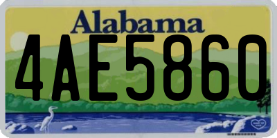AL license plate 4AE5860