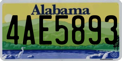AL license plate 4AE5893