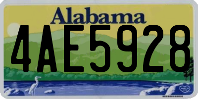 AL license plate 4AE5928