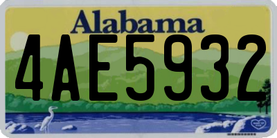 AL license plate 4AE5932