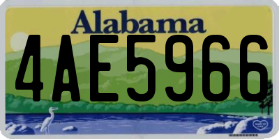 AL license plate 4AE5966