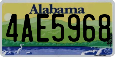 AL license plate 4AE5968