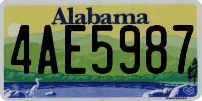 AL license plate 4AE5987