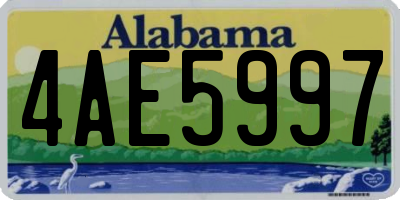 AL license plate 4AE5997