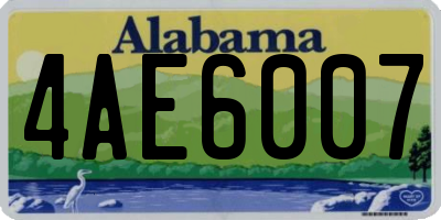 AL license plate 4AE6007