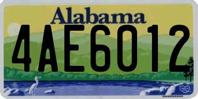 AL license plate 4AE6012