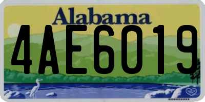 AL license plate 4AE6019
