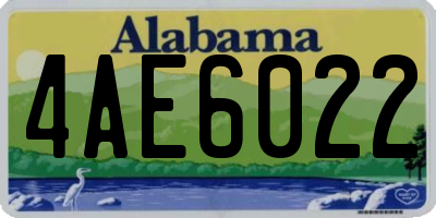 AL license plate 4AE6022