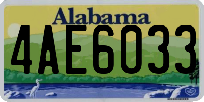 AL license plate 4AE6033