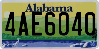 AL license plate 4AE6040