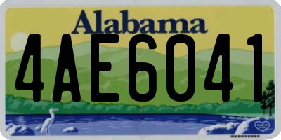 AL license plate 4AE6041