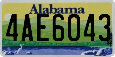 AL license plate 4AE6043