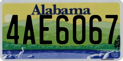 AL license plate 4AE6067