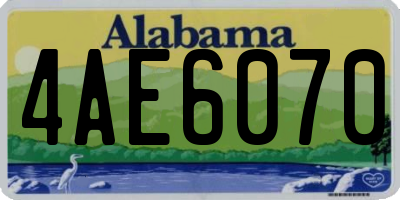 AL license plate 4AE6070