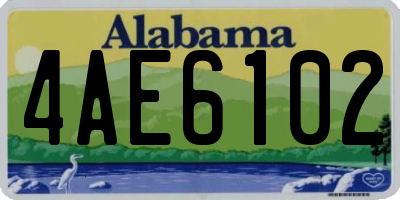 AL license plate 4AE6102