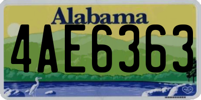 AL license plate 4AE6363