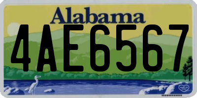 AL license plate 4AE6567