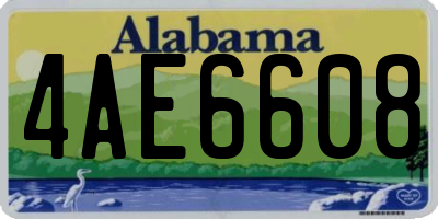 AL license plate 4AE6608