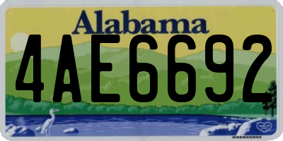 AL license plate 4AE6692