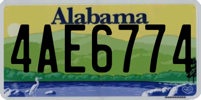 AL license plate 4AE6774