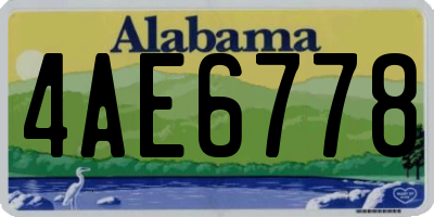 AL license plate 4AE6778