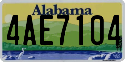 AL license plate 4AE7104