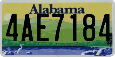 AL license plate 4AE7184