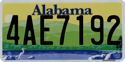 AL license plate 4AE7192