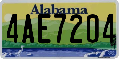 AL license plate 4AE7204