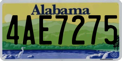 AL license plate 4AE7275
