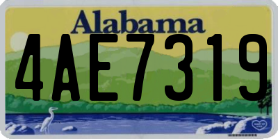 AL license plate 4AE7319