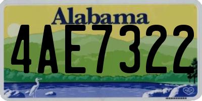 AL license plate 4AE7322