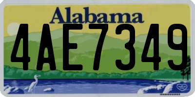 AL license plate 4AE7349