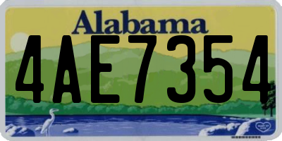 AL license plate 4AE7354