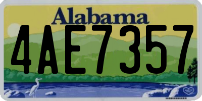 AL license plate 4AE7357