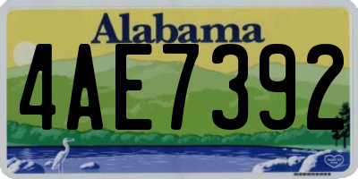 AL license plate 4AE7392