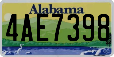 AL license plate 4AE7398