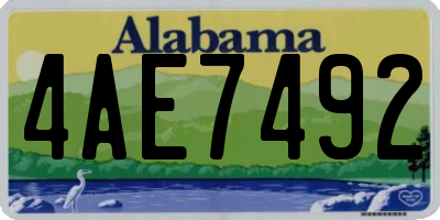 AL license plate 4AE7492