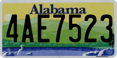 AL license plate 4AE7523