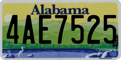 AL license plate 4AE7525